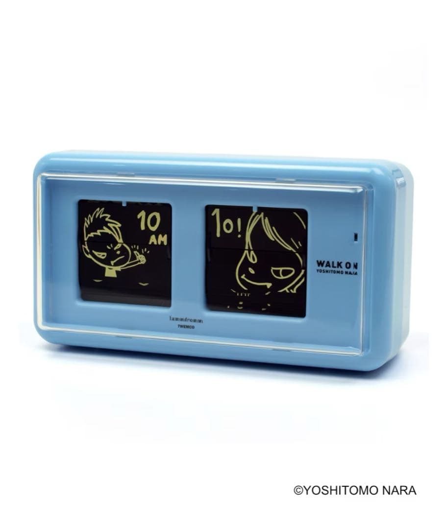 【希少】奈良美智 パタパタクロック [WALK ON(ブルー)]