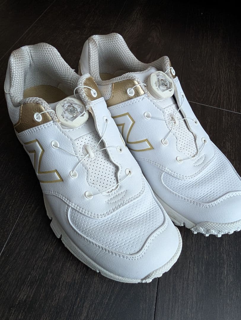 New Balance ゴルフシューズ ホワイト/ゴールド New Balance（ニューバランス） ゴルフシューズ 白×ゴールド MGS574G2