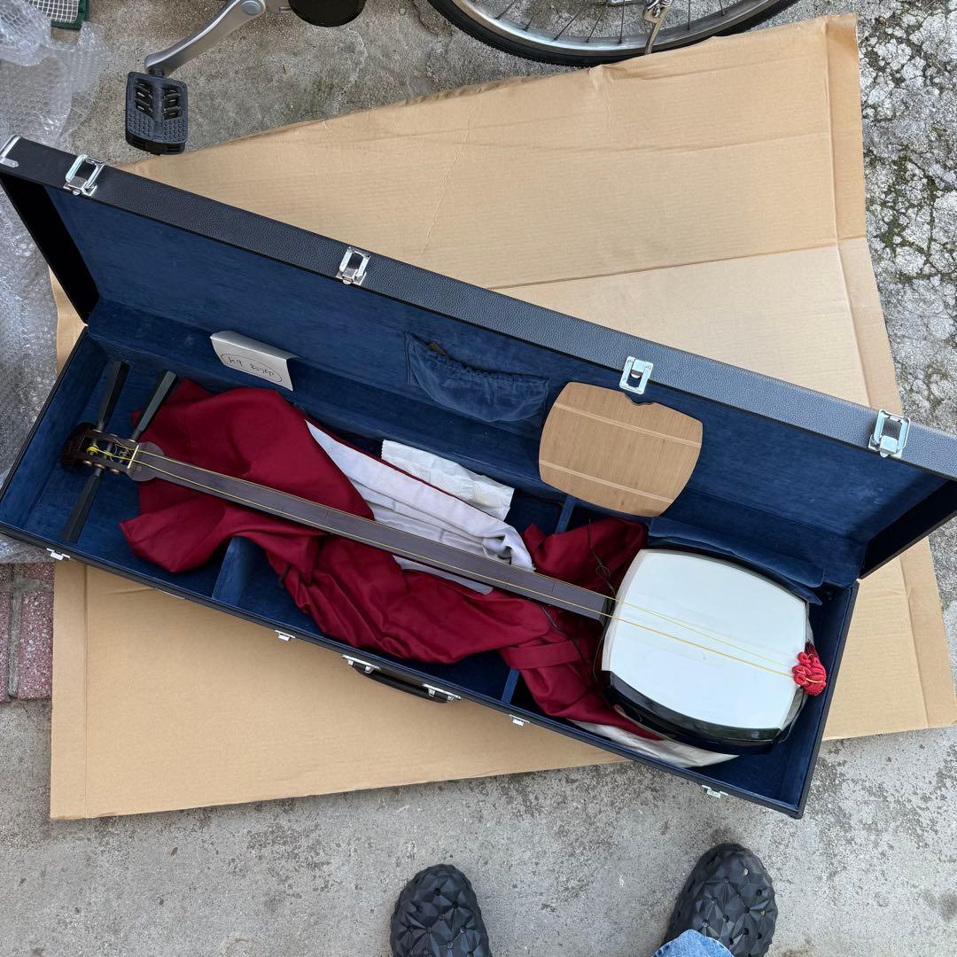 三味線 紅木 K9 金細 破れあり 布袋 高級