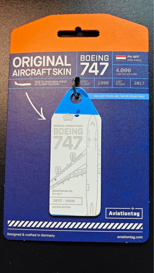 KLM Aviationtag B747-400M PH-BFF 塗装面完璧 Phoenix 747-400 KLMオランダ航空 PH-BFR 1/400 [11644]