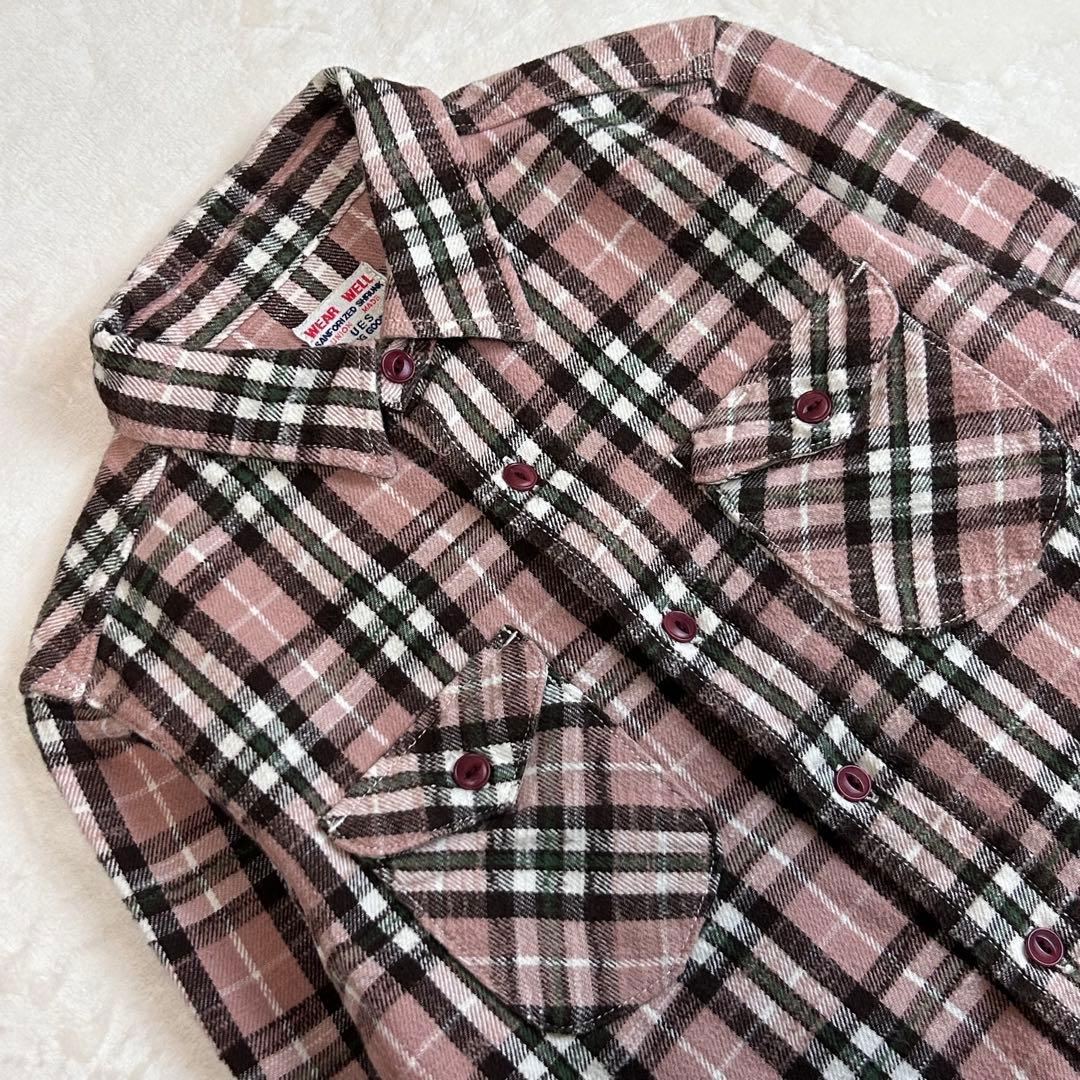 WEAR WELL チェックネルシャツ 長袖 日本製 コットン ユニセックス