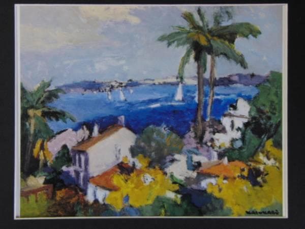 春日部洋、【カンヌ】、希少な額装用画集より、新品額装付、状態良好