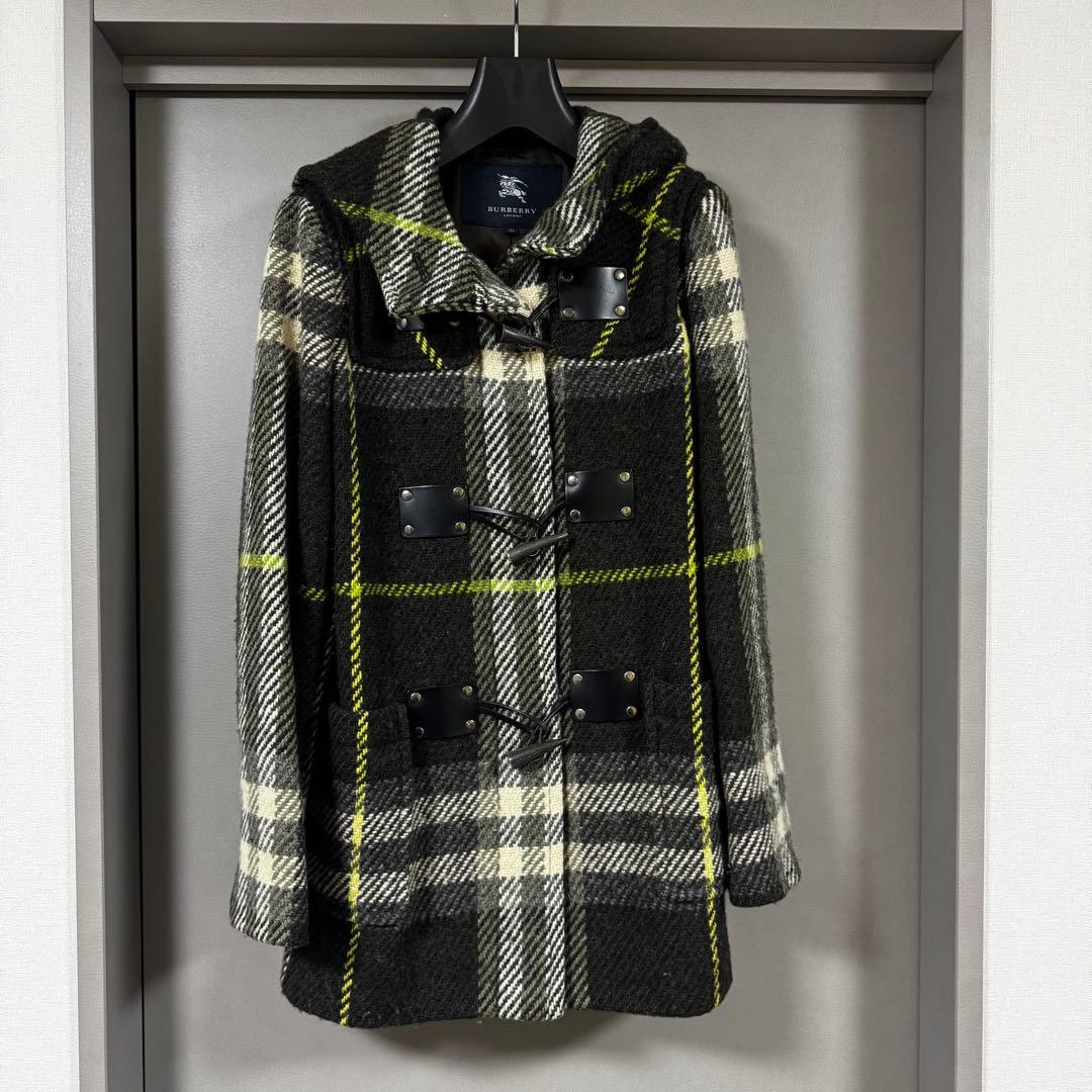 バーバリーロンドン ノバチェック柄 ダッフルコートフード付き