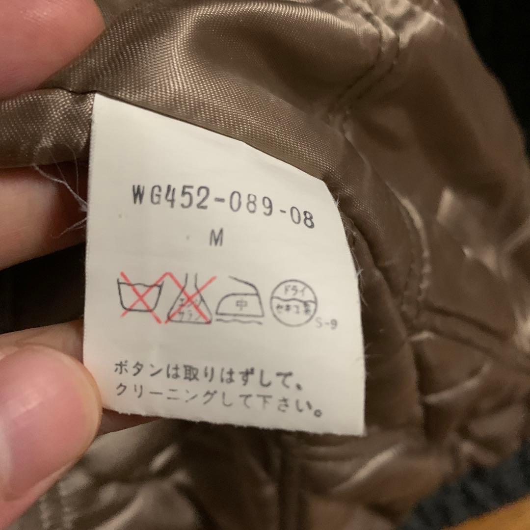 良品】Burberry ウール ツイードブルゾン M レザーパッチ チンスト付