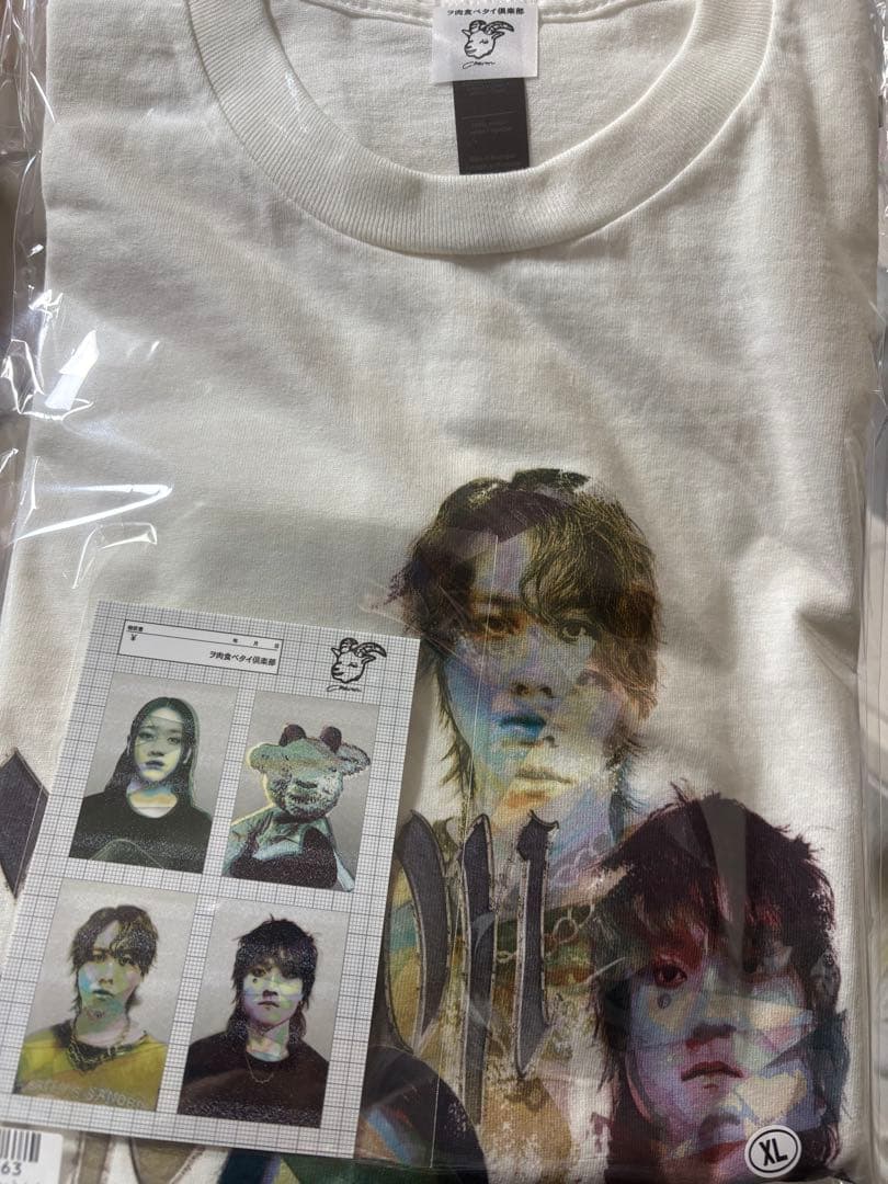 Chevon ヲ食倶ロンT（証明写真ver.）ホワイト XL