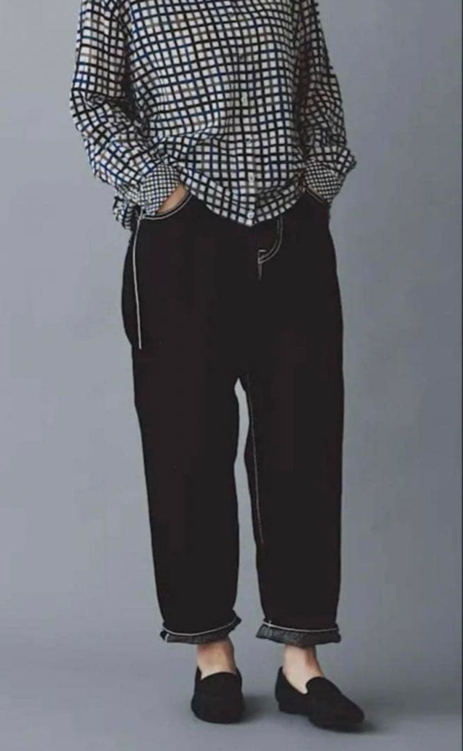 ミナペルホネン　alwaysロールアップデニム　36