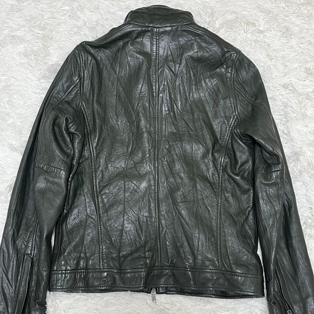 希少色✨リューグーレザーズ シングルライダース カーキ ラムレザー