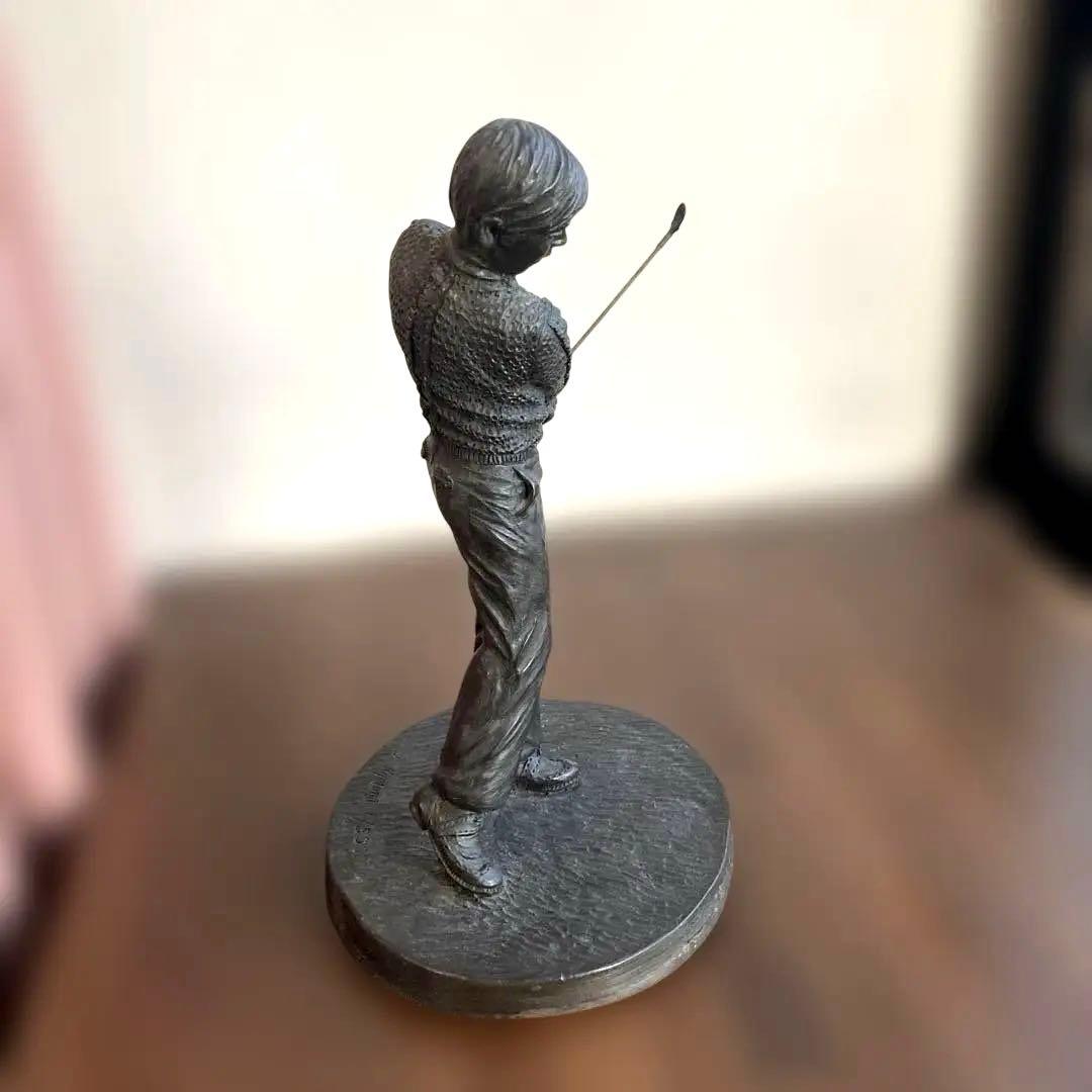 欧州著名彫刻家 ゴルフ選手の彫刻/ブロンズ像/トロフィー 約25cm