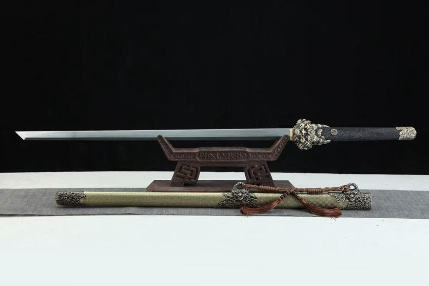 天隕石祥龍唐刀 模造刀 居合刀 武士道 武具 漢剣 唐刀 龍泉剣 手鍛造打 天陨祥龙唐刀（黄铜鞘款）。-龙泉刀剑网_传统宝剑_手工菜刀_武士刀_清