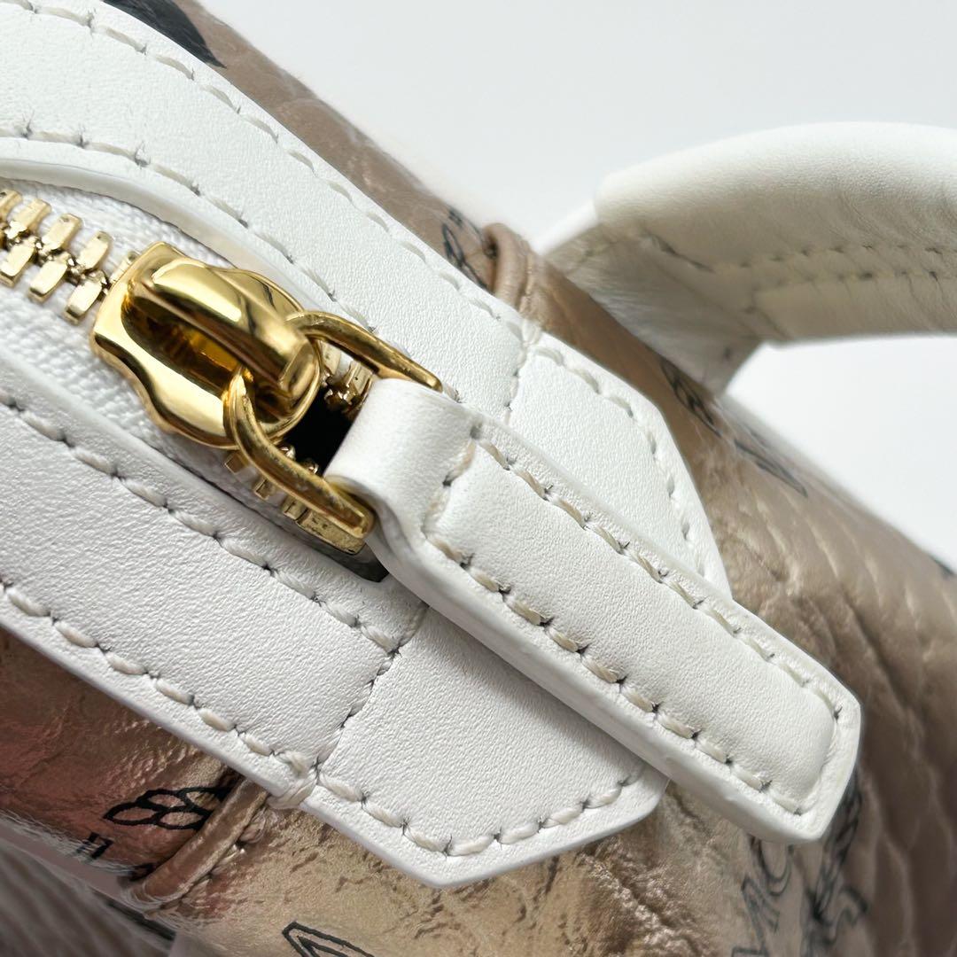 未使用級】 MCM バッグ ポーチ シューズバッグ ヴィセトス柄 ゴールド