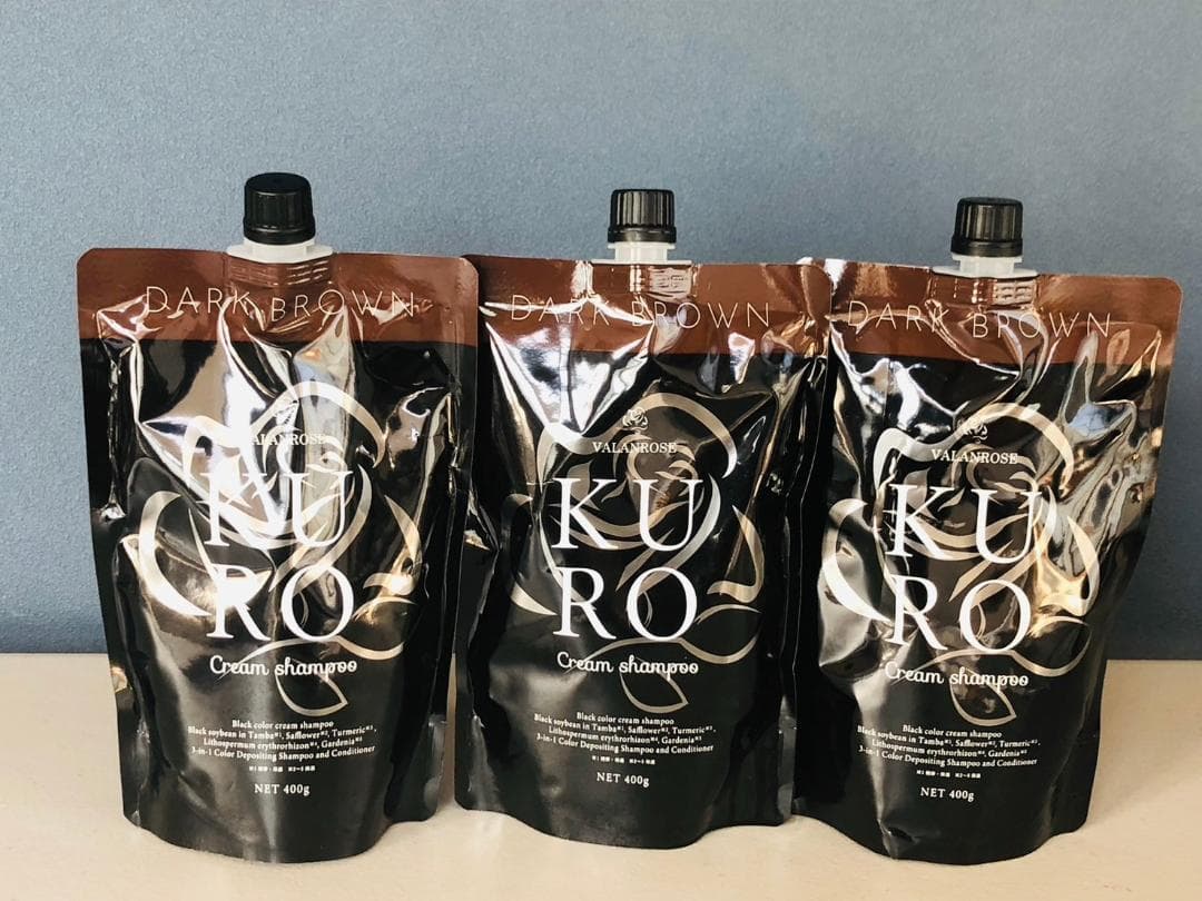 KURO Cream Shampoo ダークブラウン 3本セット