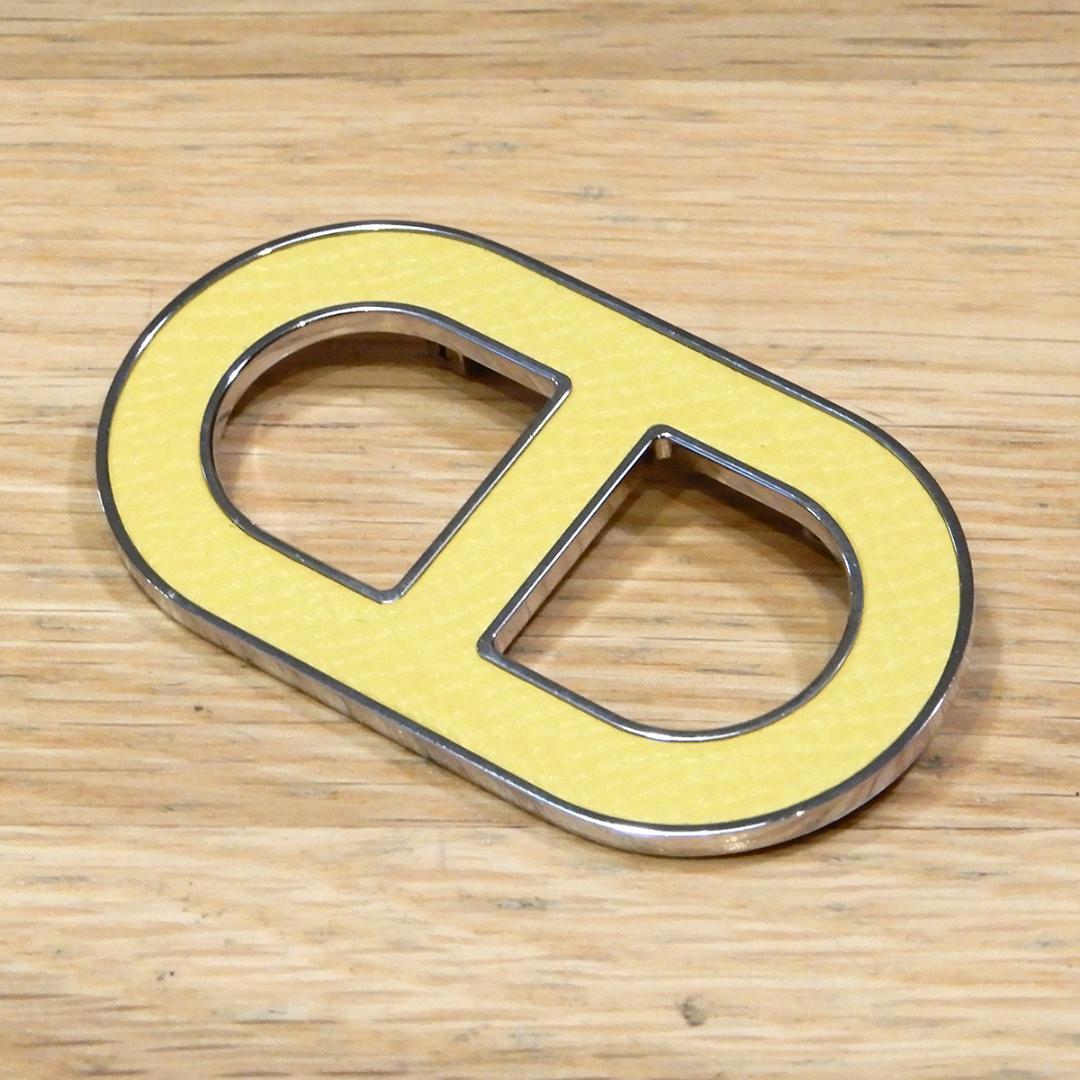 新品未使用 エルメス シェーヌダンクル ブローチ ジョーヌドゥナプル イエロー