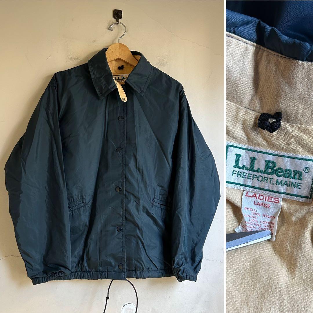 80S USA製 L.L.Bean チンスト コーチジャケット ネイビー