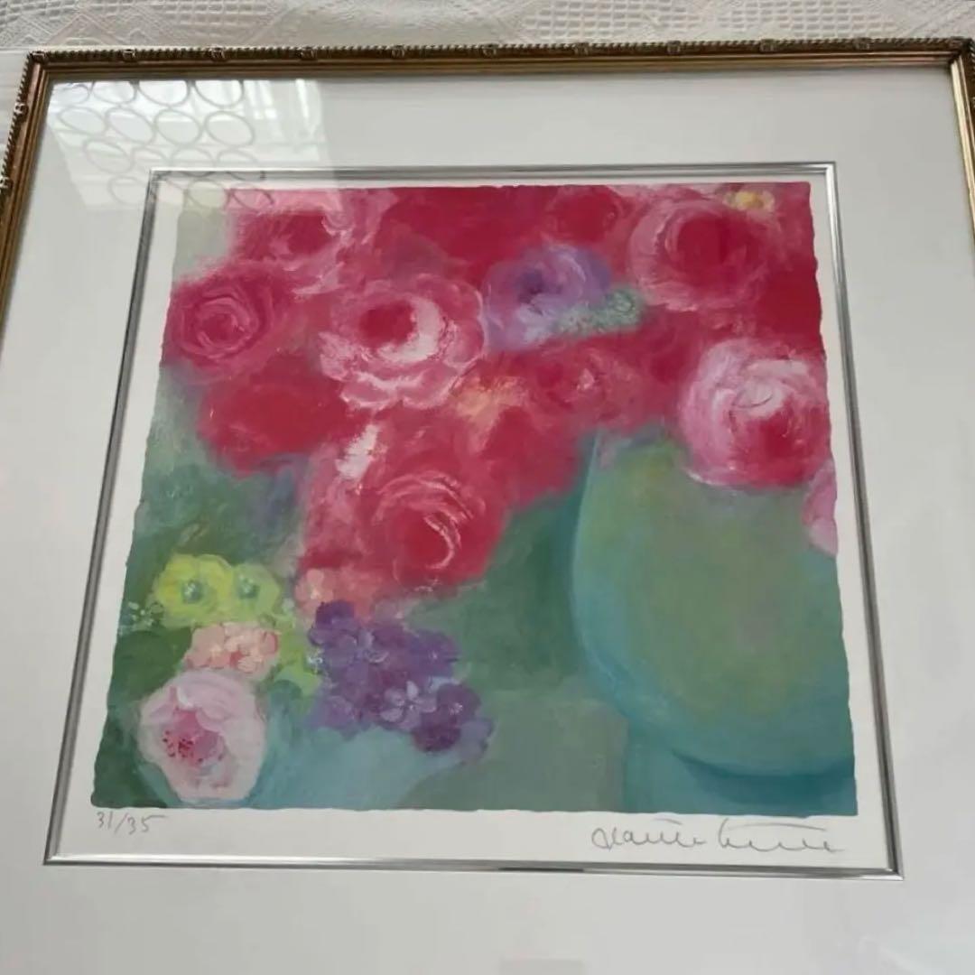 大きめ　版画　ジニー・キム　限定ジクレー　サイン、ED.証明書　額装　代表作