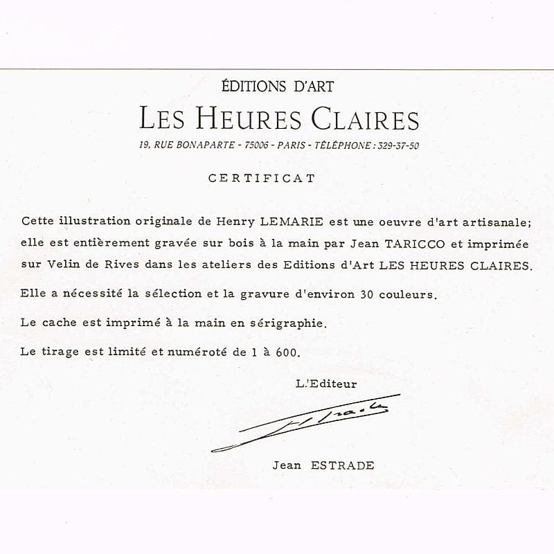 フランス ヘンリー・リマリー 版画 114/600 5枚セット V R8330 - メルカリ