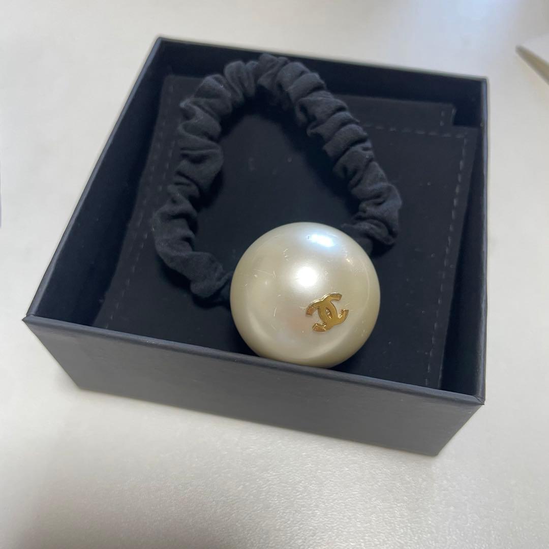 シャネル　パール　ヘアゴム　へアクセサリー