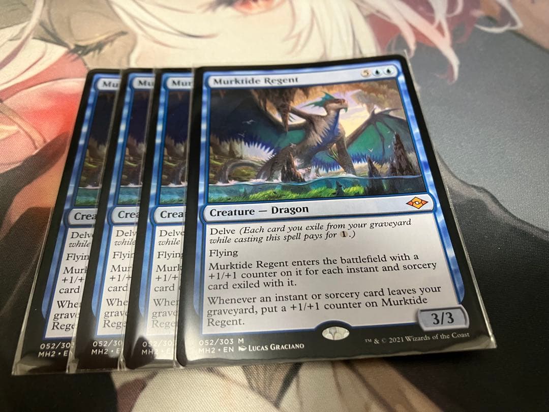 MTG 濁浪の執政　英語版　4枚セット Foil】(017)□ボーダーレス□《濁浪の執政/Murktide Regent》[SLP] 青