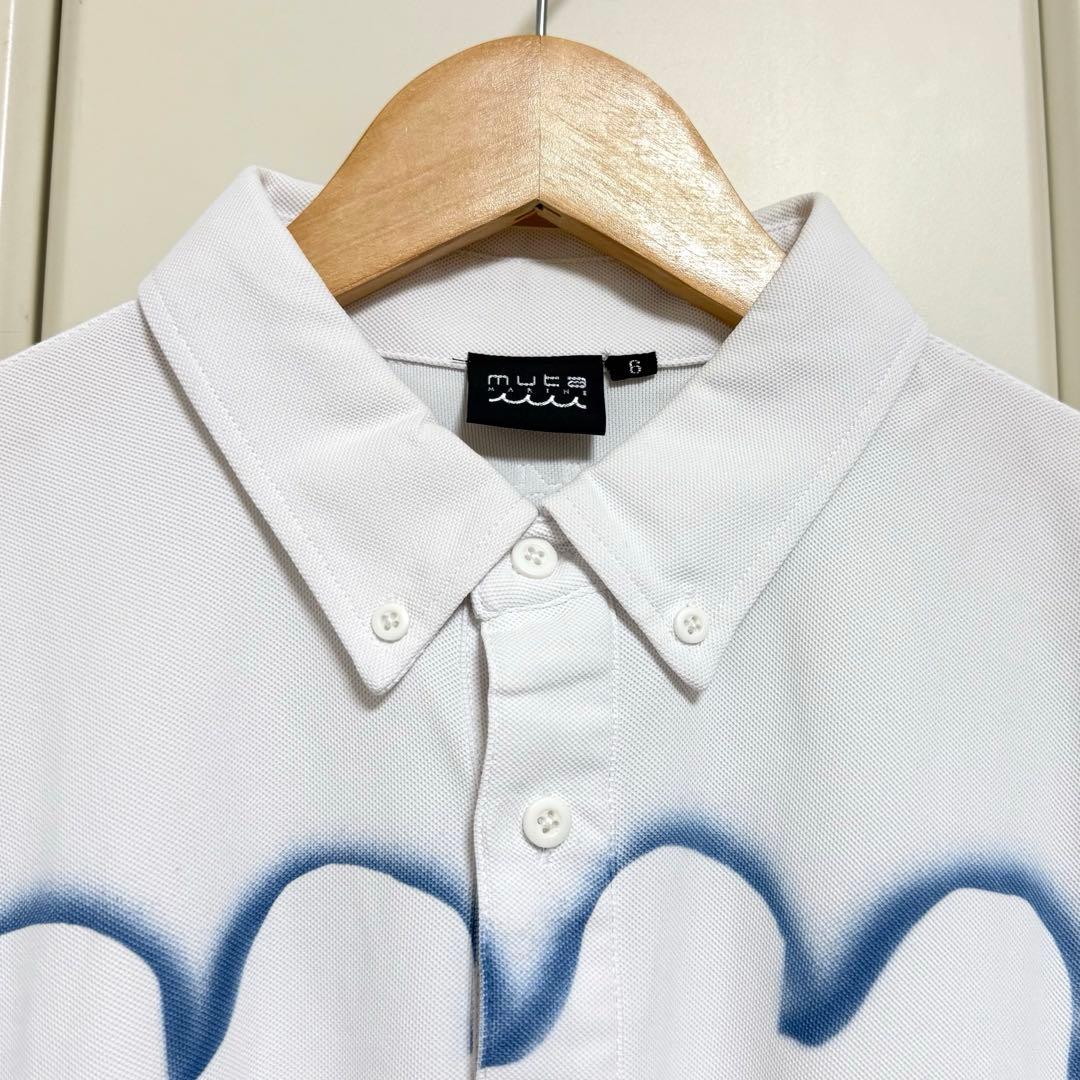 ムータマリン ポロシャツ ホワイト × ブルー - メルカリ