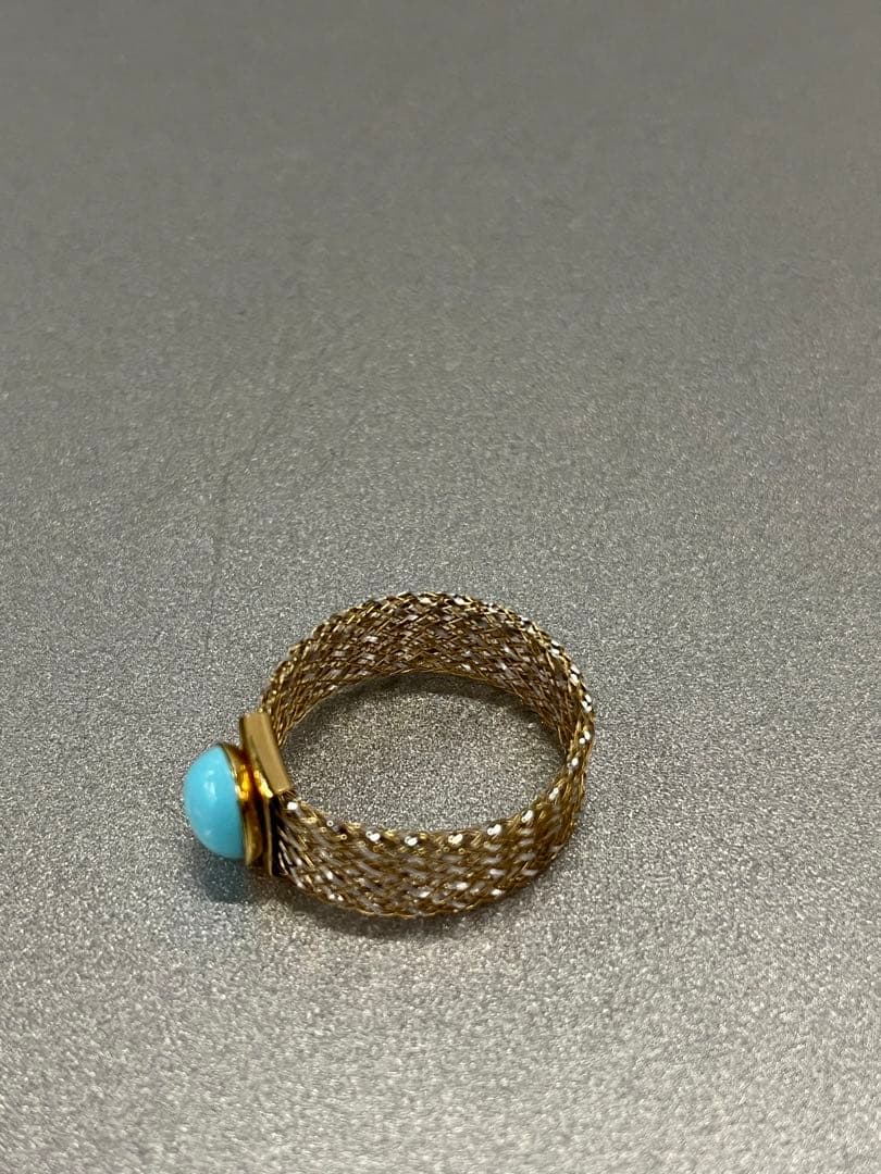 ITALY トルコ石 750 指輪　サイズ16