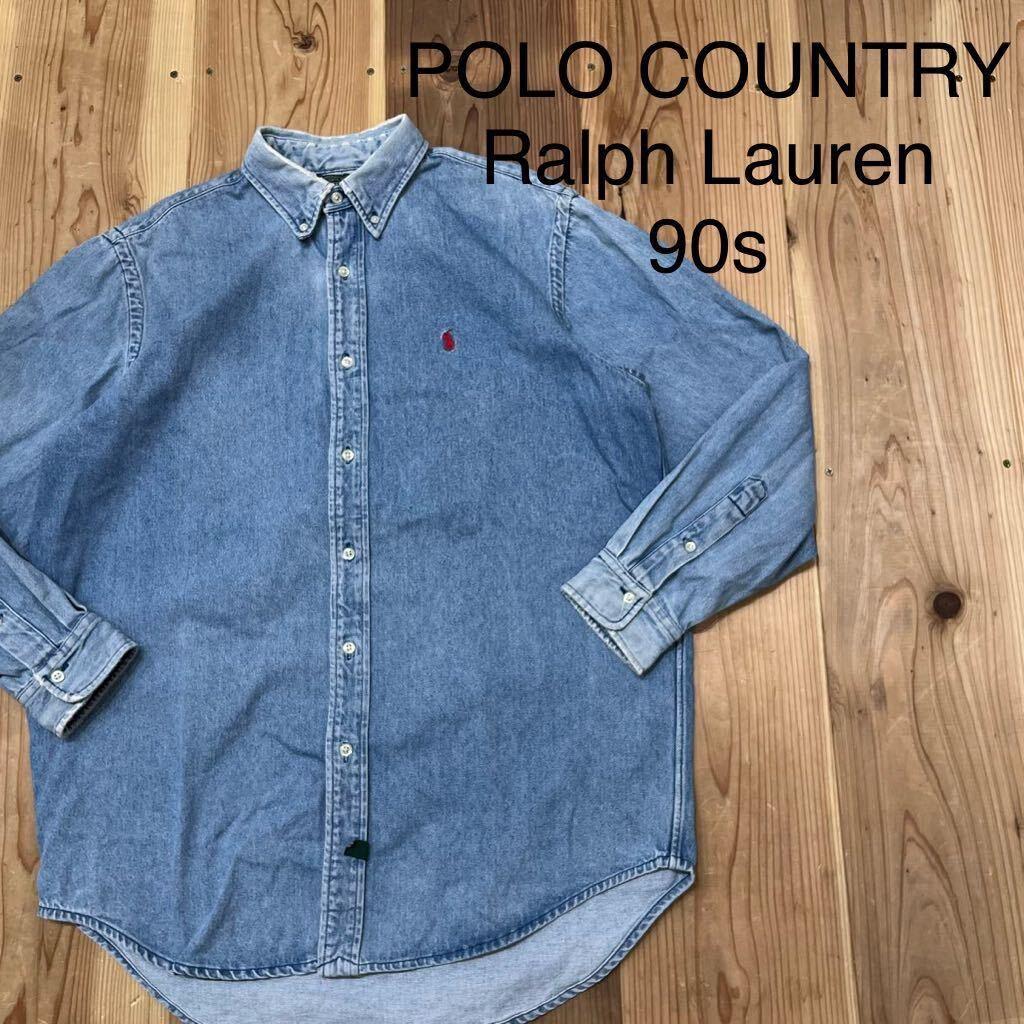 90s ポロカントリー ラルフローレン デニムシャツ ダンガリーシャツ BD
