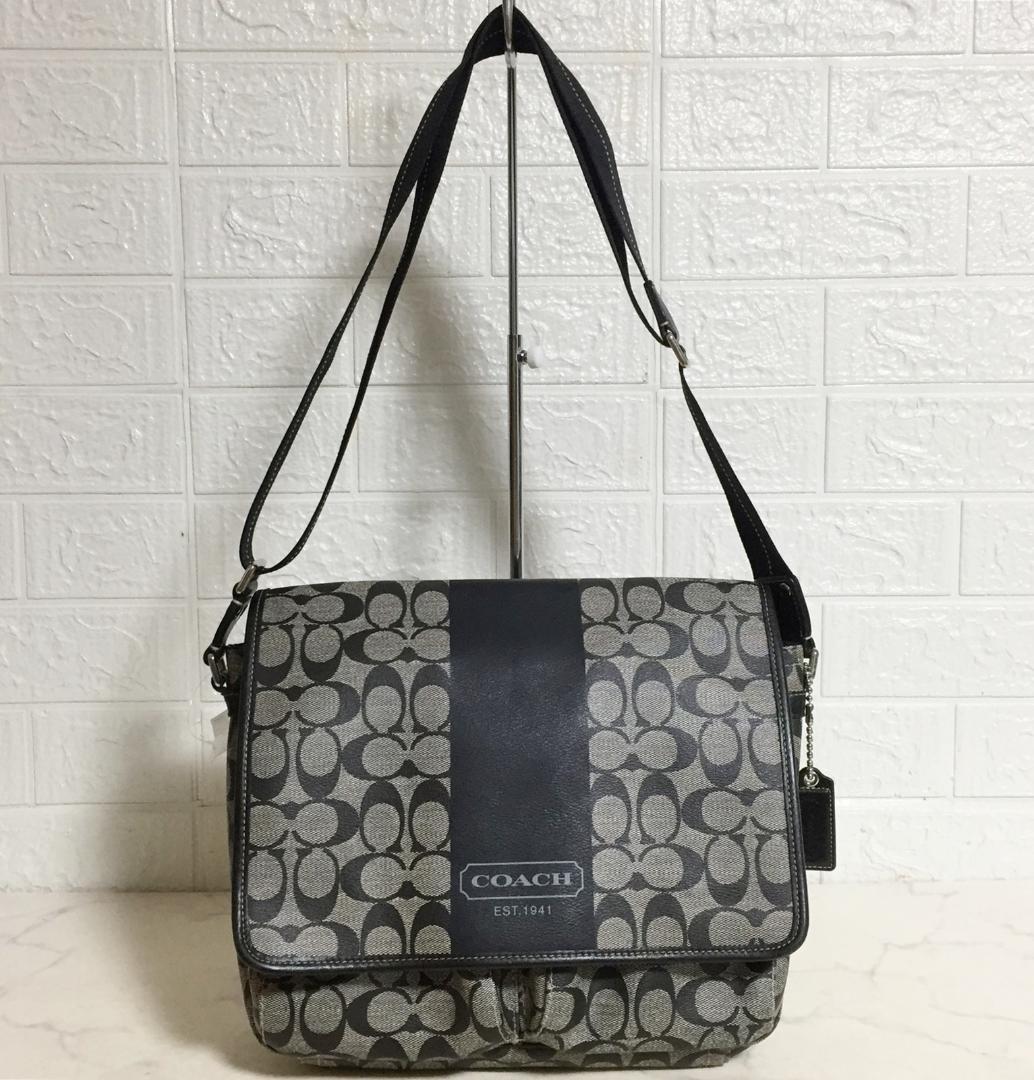 no32053 コーチ F70590 ヘリテージストライプ ショルダー バッグ