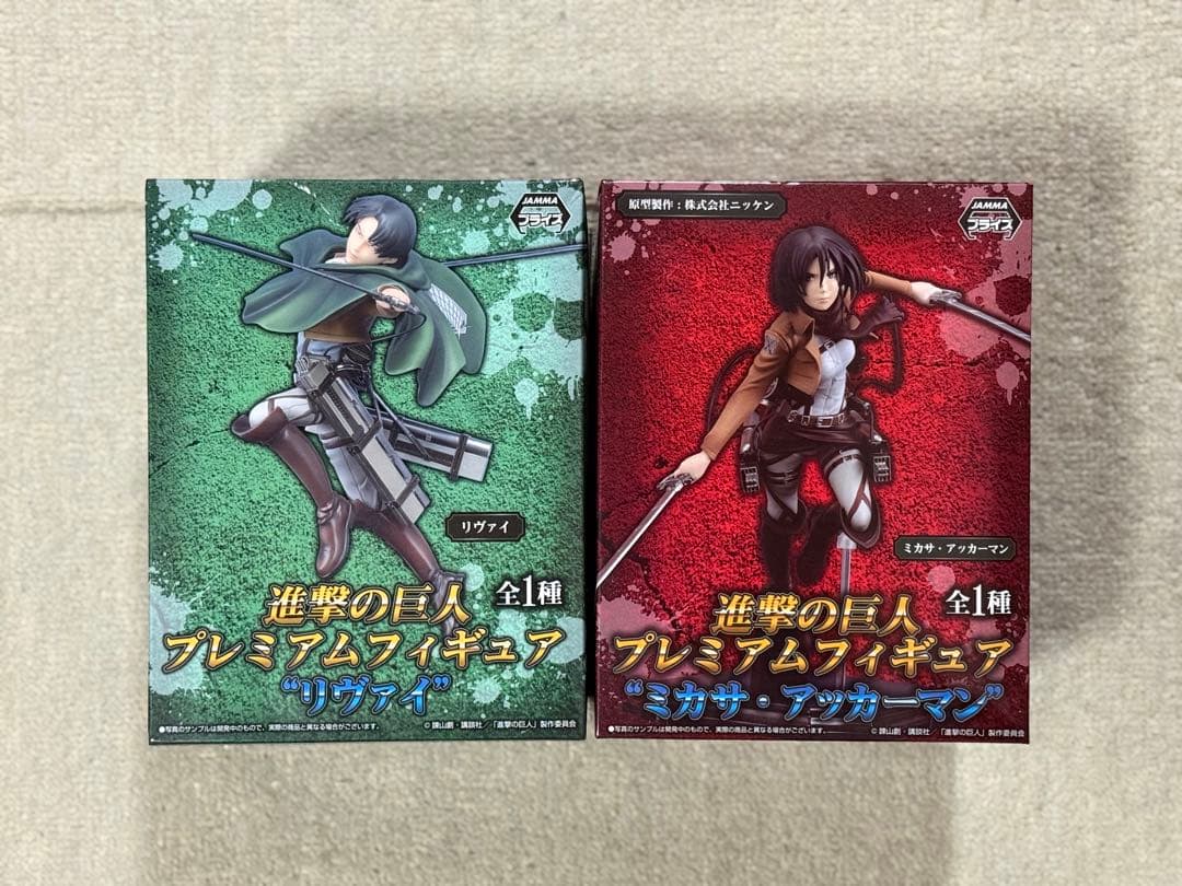 新品 進撃の巨人 プレミアムフィギュア リヴァイ ミカサ フィギュア まとめ売り