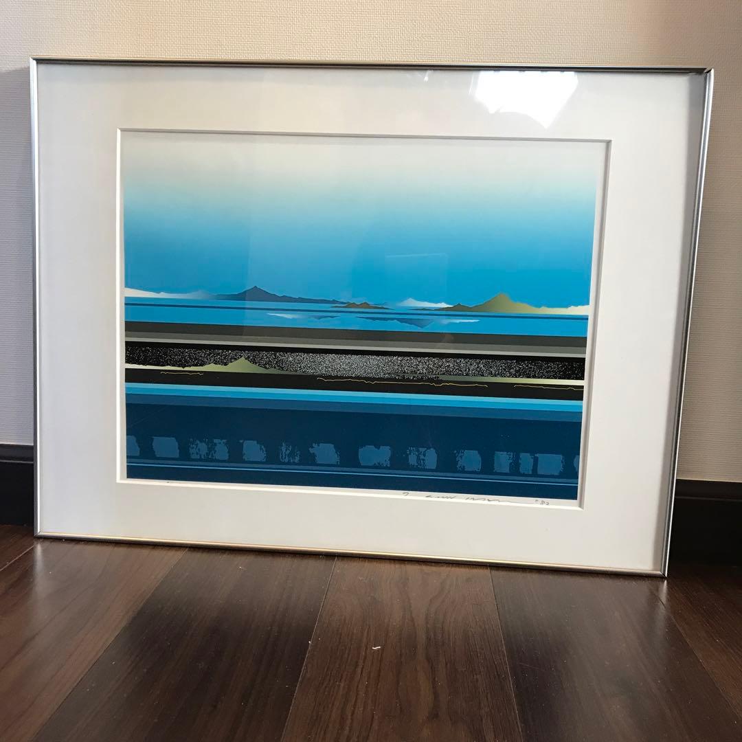 シルクスクリーン　Tetsuro Sawada Roseberys London | Tetsuro Sawada, Japanese 1933-1998 - Blue Float,