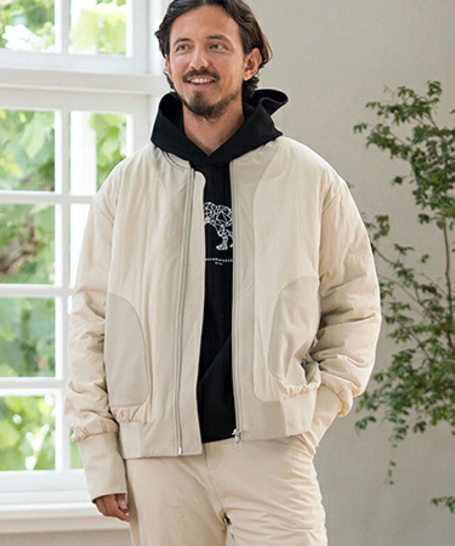 【超美品】コールアンドレスポンス　切り替えブルゾン　中綿キルティング　ベージュ