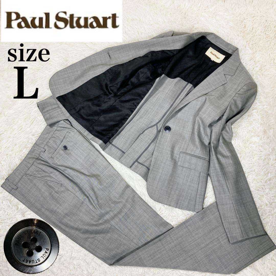 ポールスチュアート　セットアップスーツ　グレー　Lサイズ　8 セール】 【数量限定】「COLLECTION LINE」グレーウールハウンド