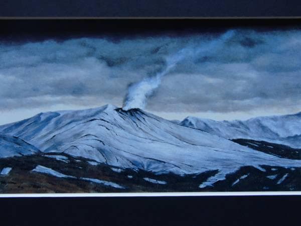 相原求一朗、【早暁　十勝岳】、希少・大判豪華画集画、新品高級額・額装付