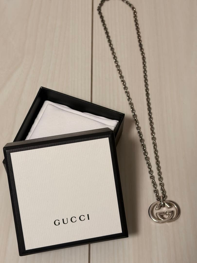 GUCCI グッチ インターロッキングG ペンダント ネックレス シルバー925
