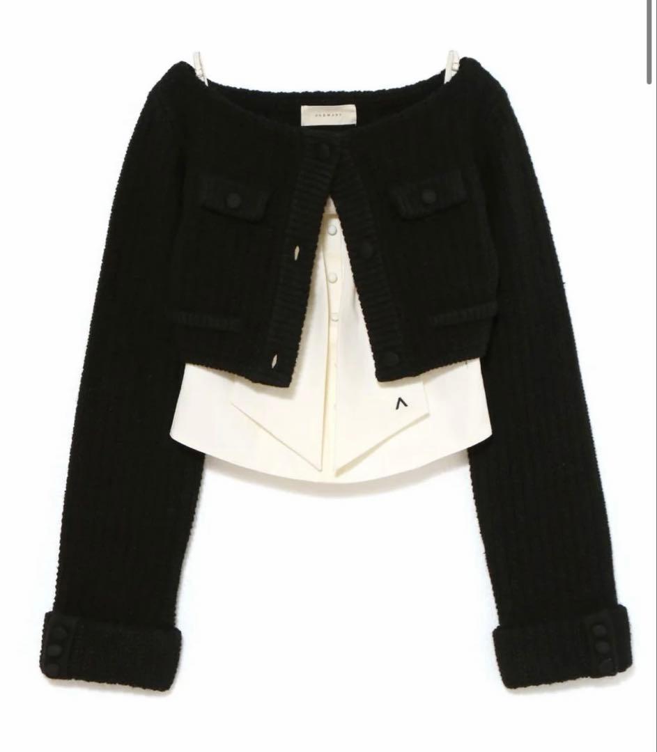 トップス Twiggy tweed ribbon set tops andmary