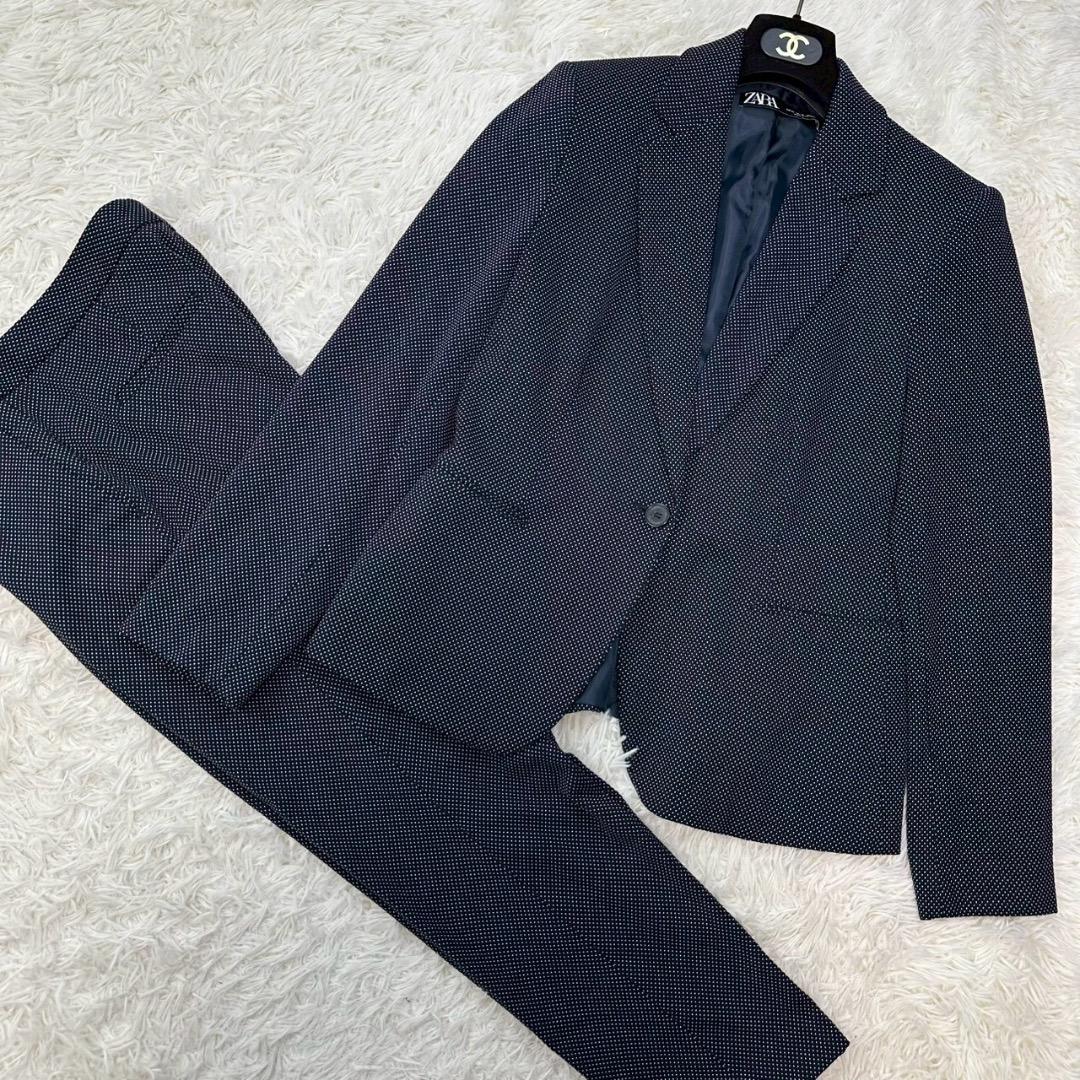 新品タグ付✨ ZARA ザラ 洗える パンツスーツ ドット柄 大きいサイズ XL