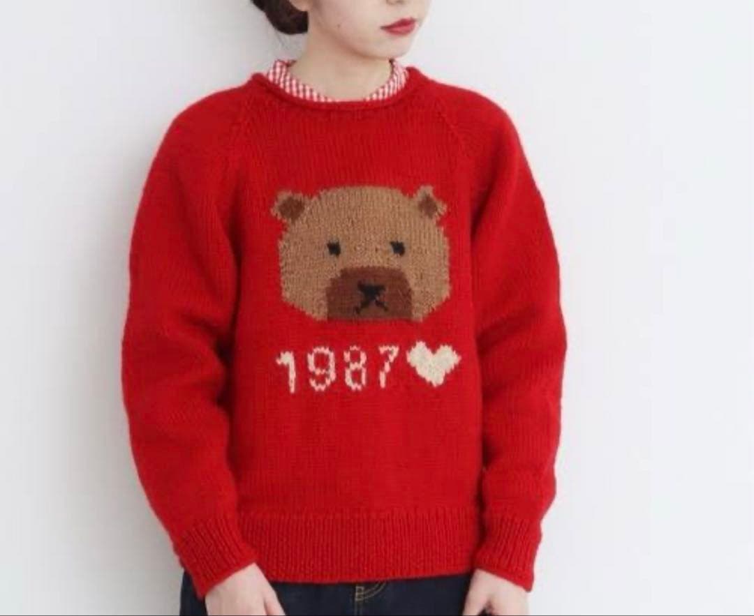 CHILD WOMAN ネパール手編み　くま　ニット　かわいい