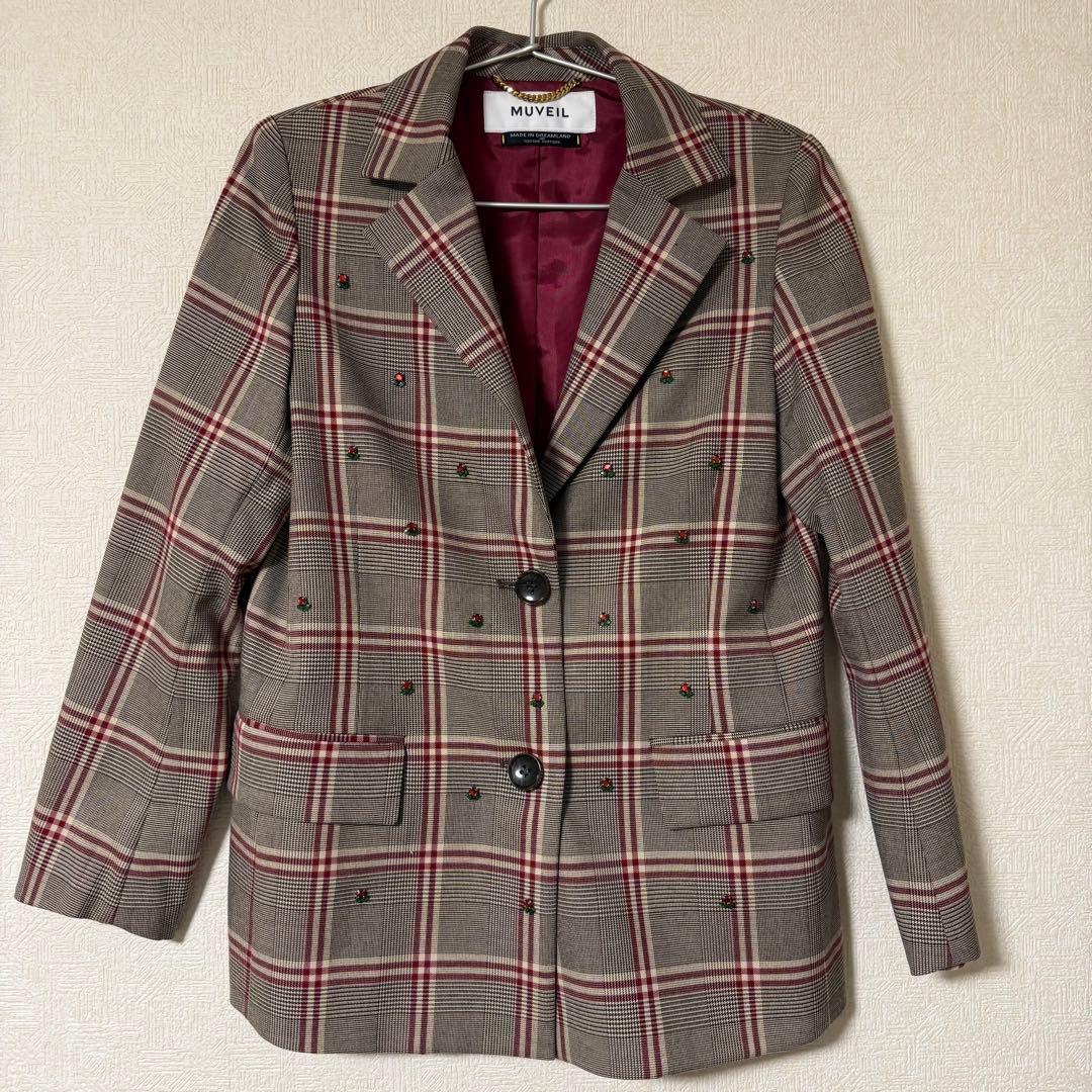 MUVEIL チェック柄 レディーススーツ上下 楽天市場】【送料無料】パンツスーツ レディース スーツ チェック柄