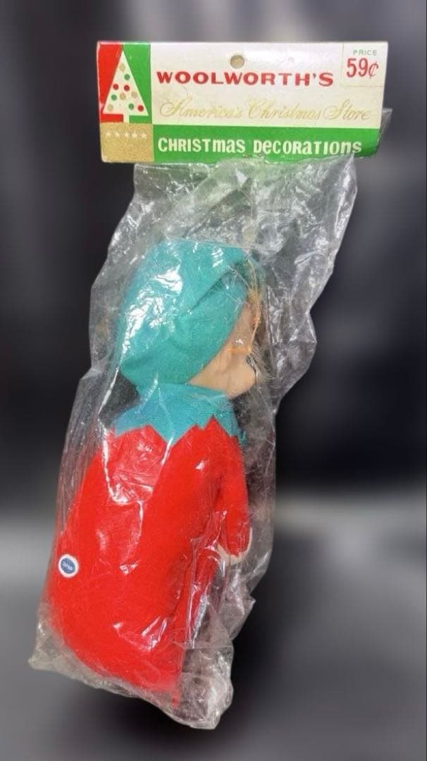 1960年代ヴィンテージクリスマスエルフ人形ニーハガーエルフで約20cm
