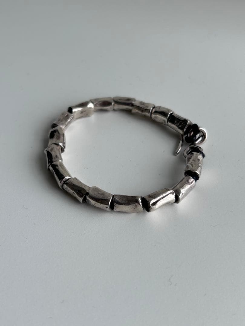 SILVER 925 テクスチャード ビーズ ブレスレット