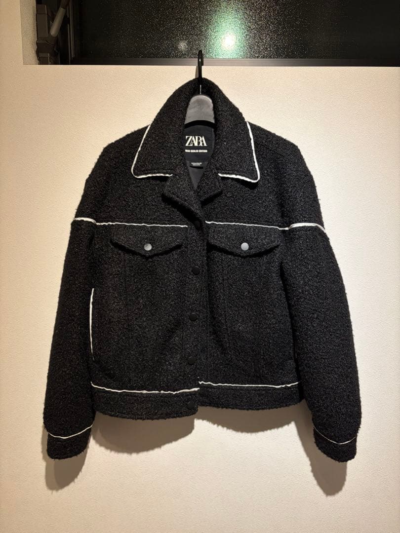 ZARA コントラストトップステッチブークレジャケット Sサイズ