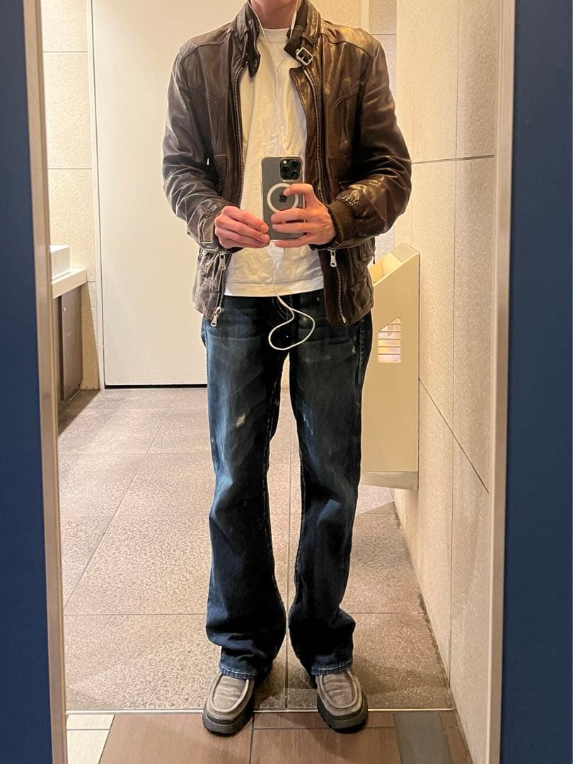 ジャケット・アウター DOLCE&GABBANA leather jacket brown D&G