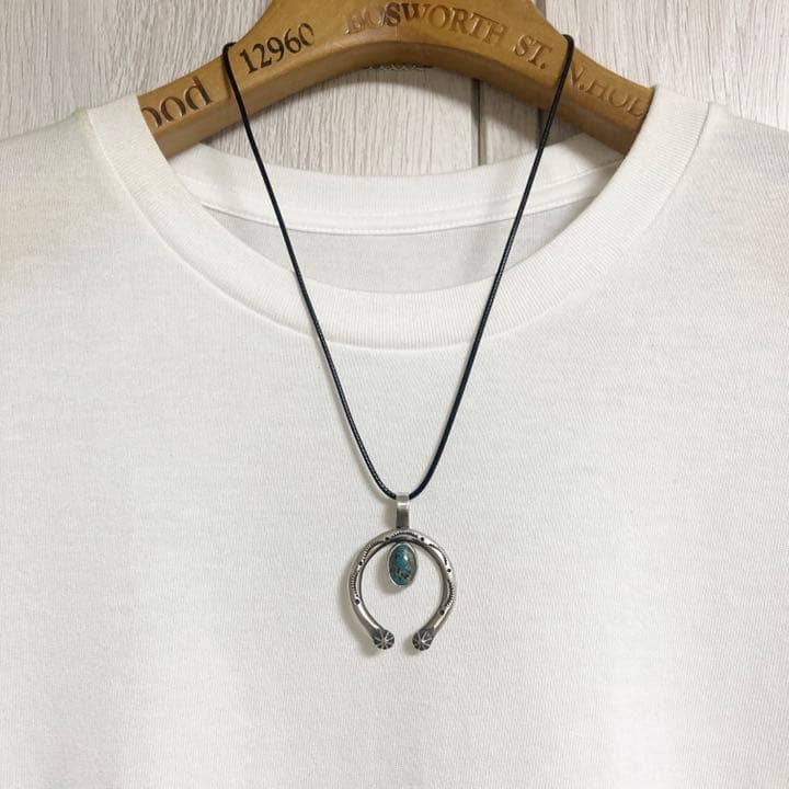 キングマン ターコイズ ナジャ シルバーネックレス #インディアン