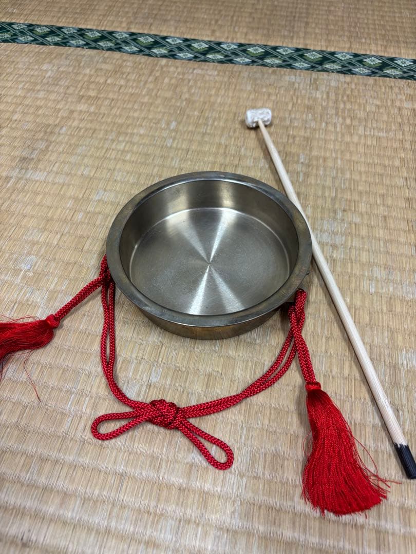 当り鉦、摺鉦(房付)・撞木 セット