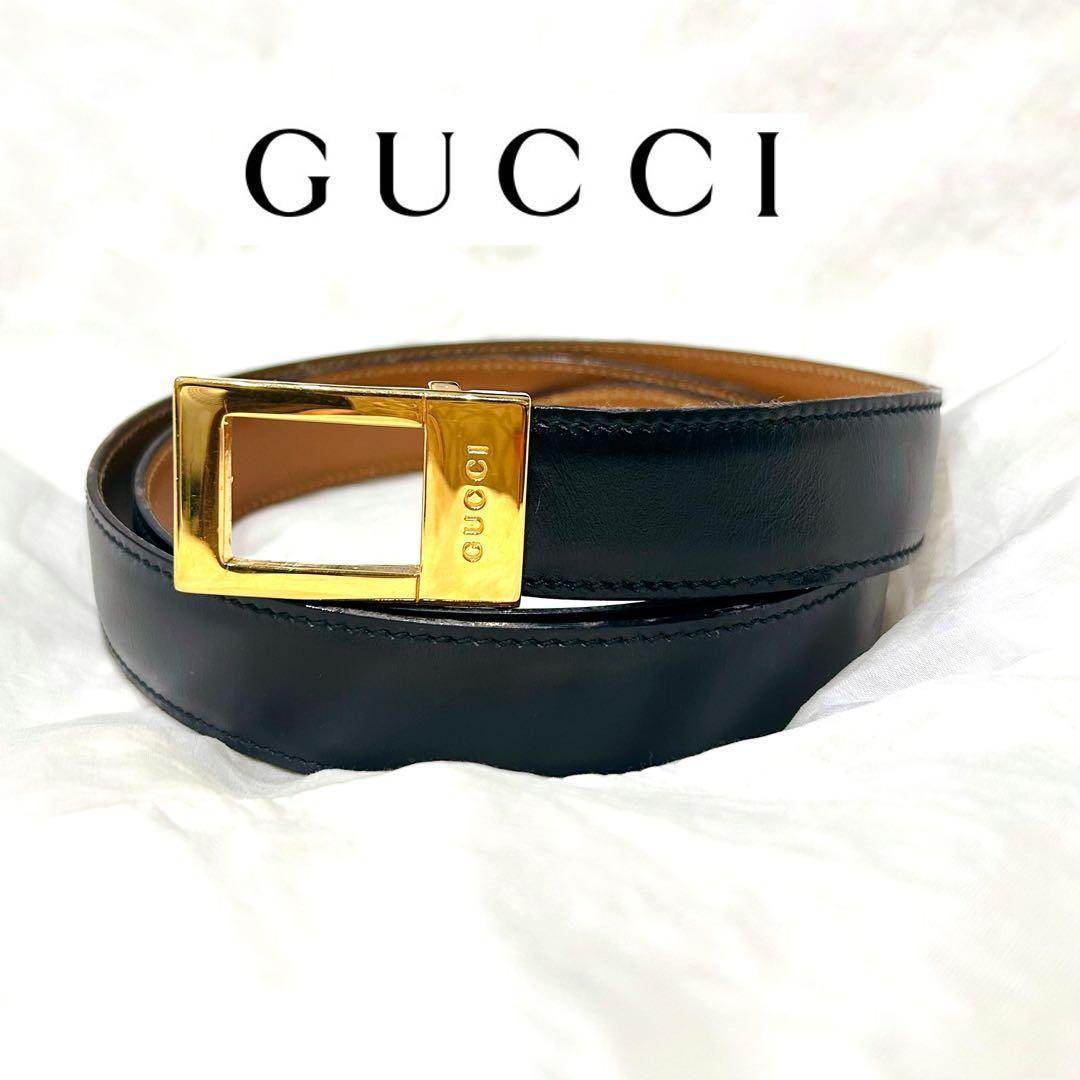 グッチ ベルト 刻印　ゴールド金具　バックル レザー 表記サイズ 90・36