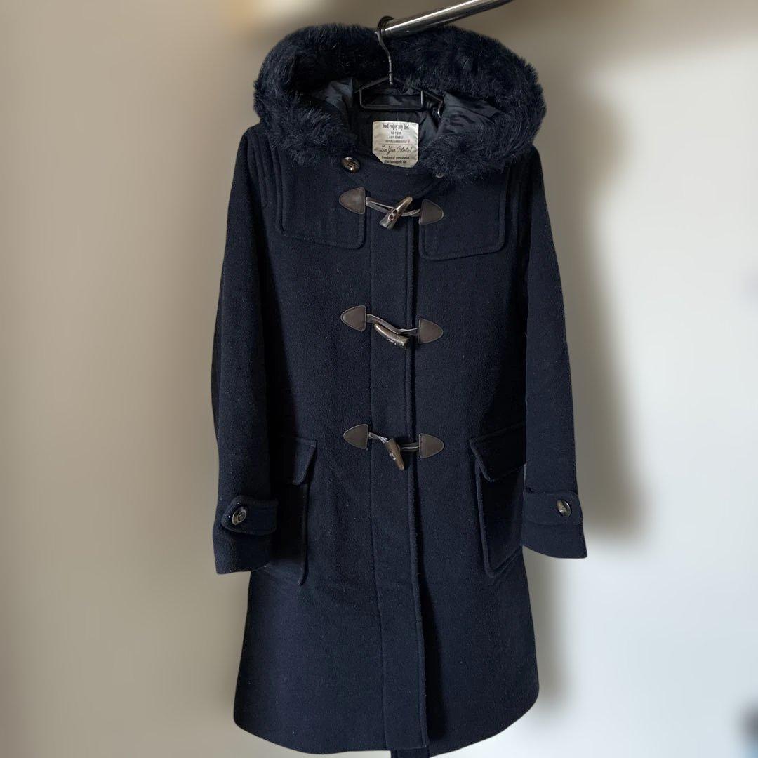 Heather】ネイビー ファー付きダッフルコート - メルカリ
