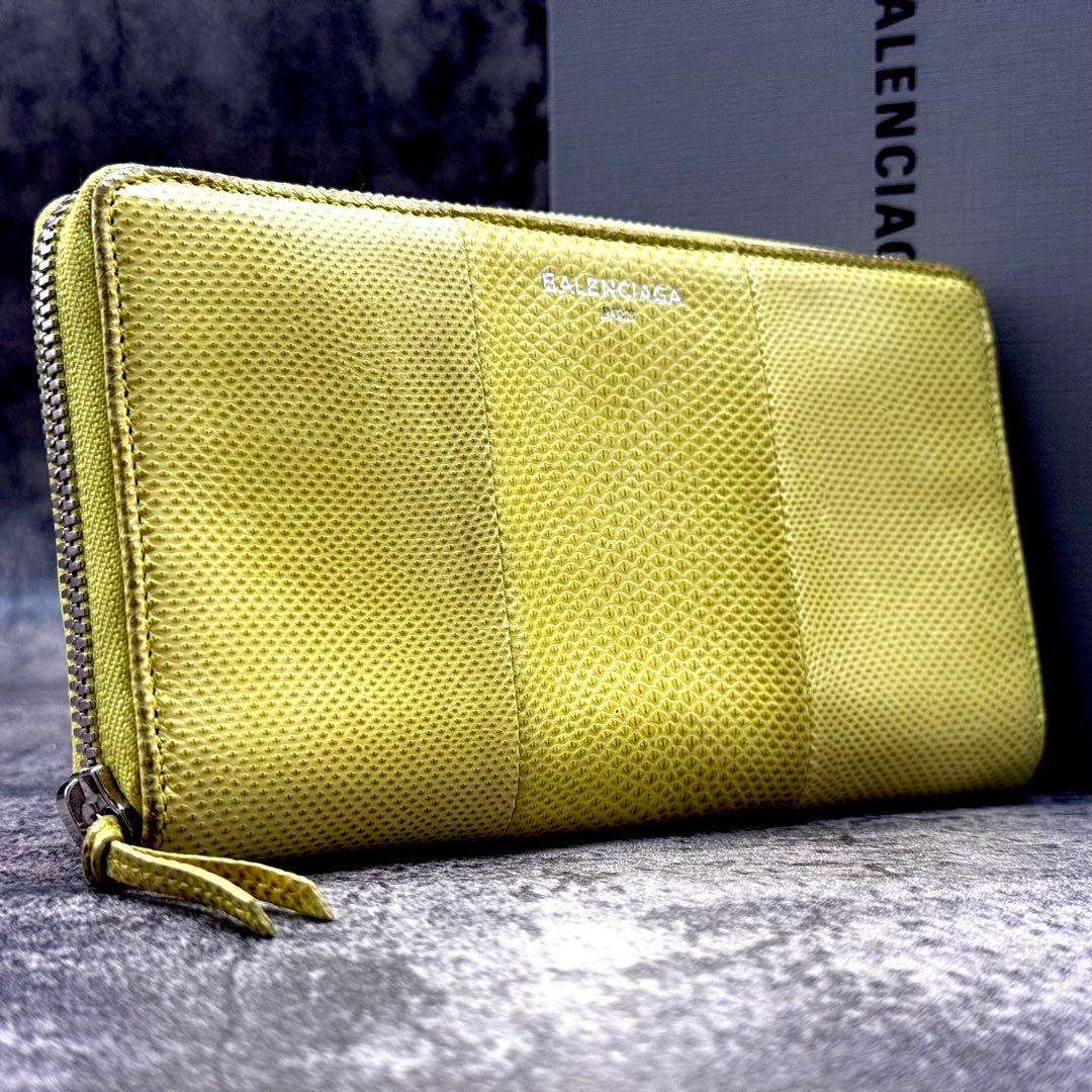 希少 極美品✨バレンシアガ エブリデイ リザード レザー ラウンドファスナー BALENCIAGA バレンシアガ 551933 EVERYDAY エブリデイ レザー ラウンド