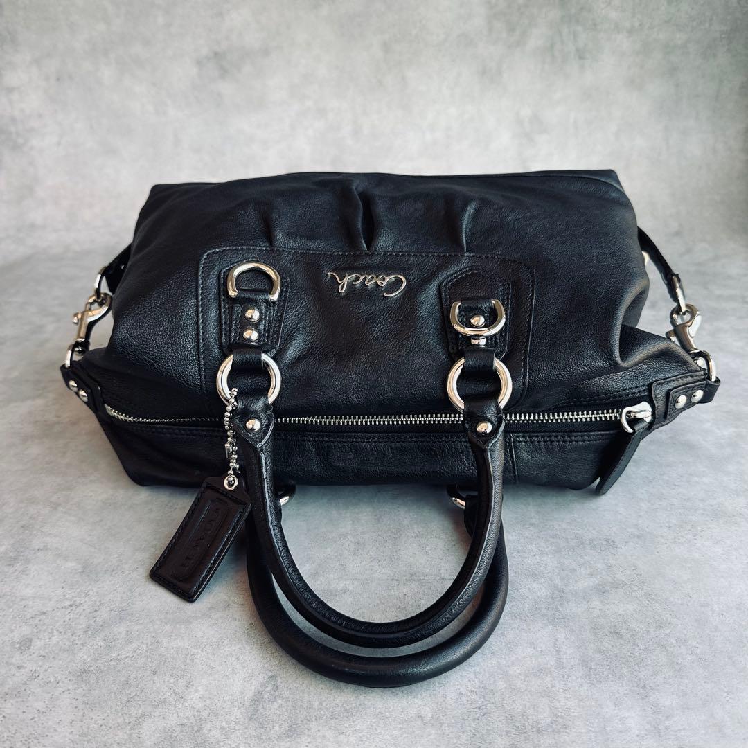 Y2K COACH Ashley Satchel 2way Bag BLACK - メルカリ