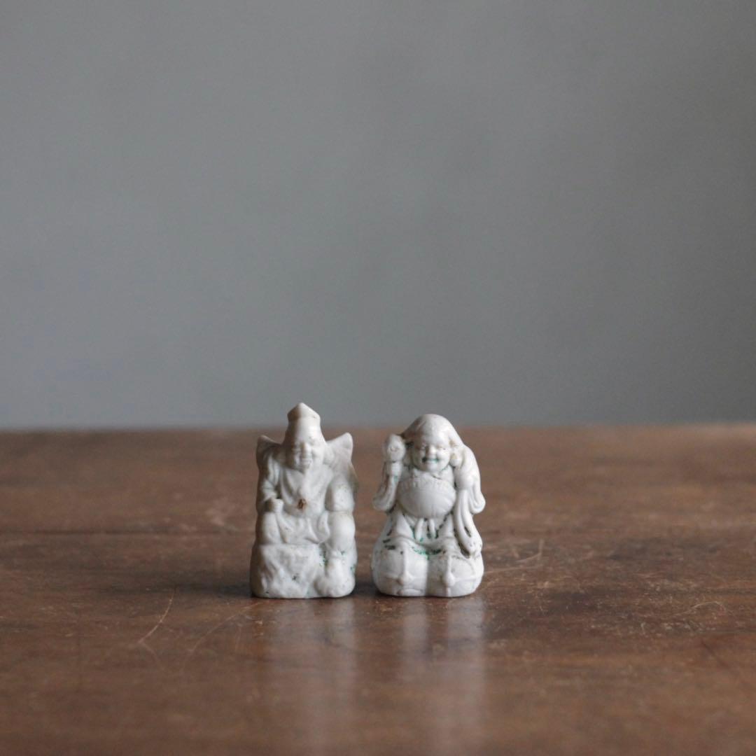 白磁 大黒恵比寿 古道具 アンティーク オブジェ