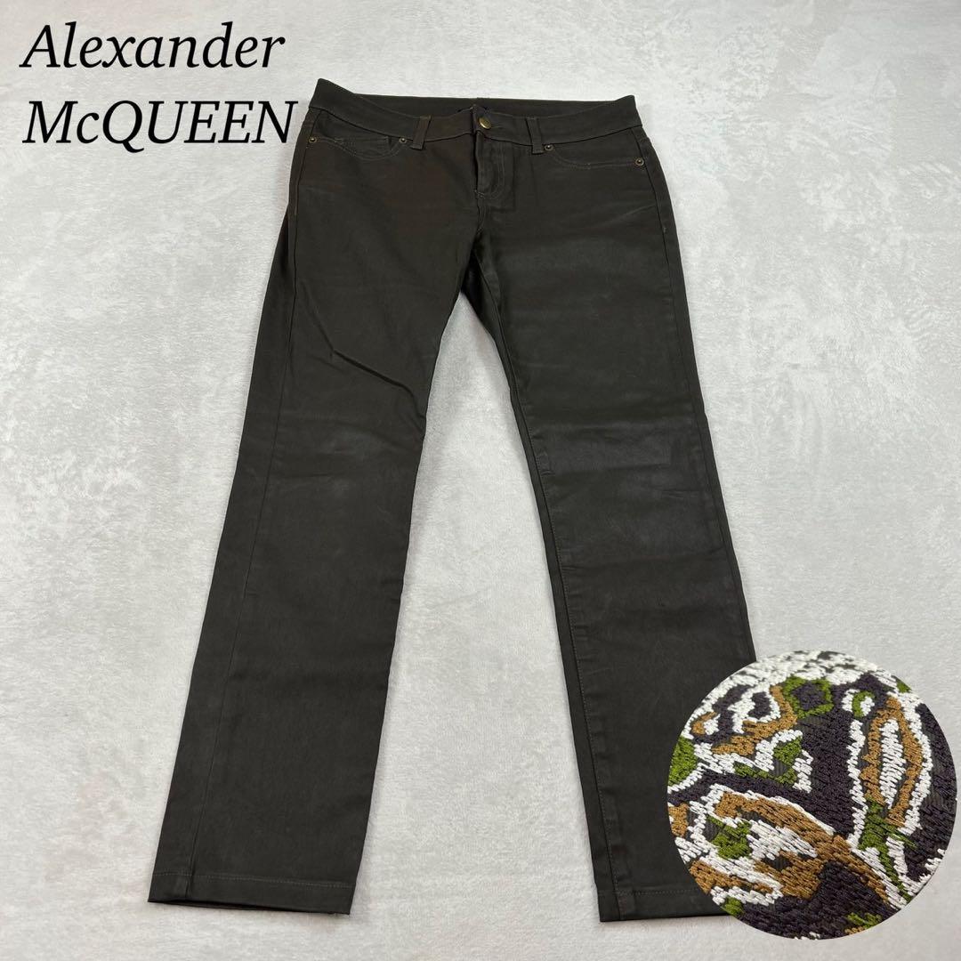 K368 アレキサンダーマックイーン 27 S ロゴ刺繍 デニム レディース