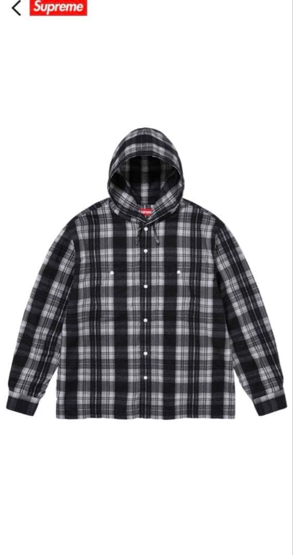 トップス supreme printed hooded flanne shirt