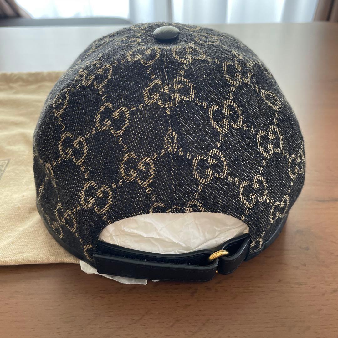 GUCCI GGモノグラム デニム キャップ ユニセックス S 帽子