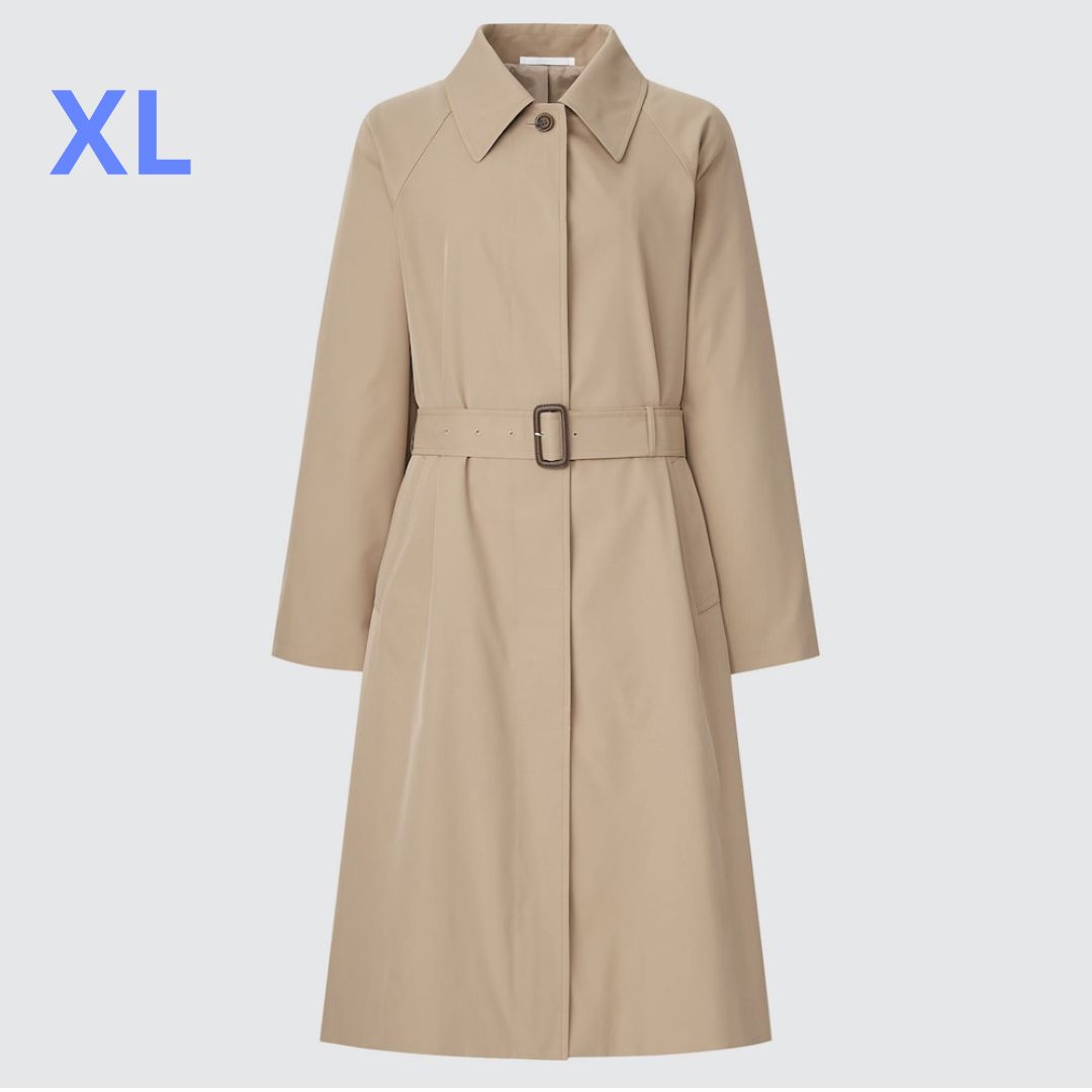 ☆UNIQLO ステンカラーコート ベージュ XL レディース - メルカリ